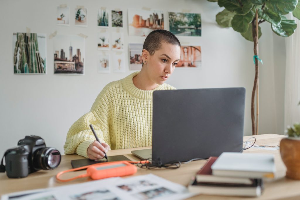 Content Creator creating a graphic design